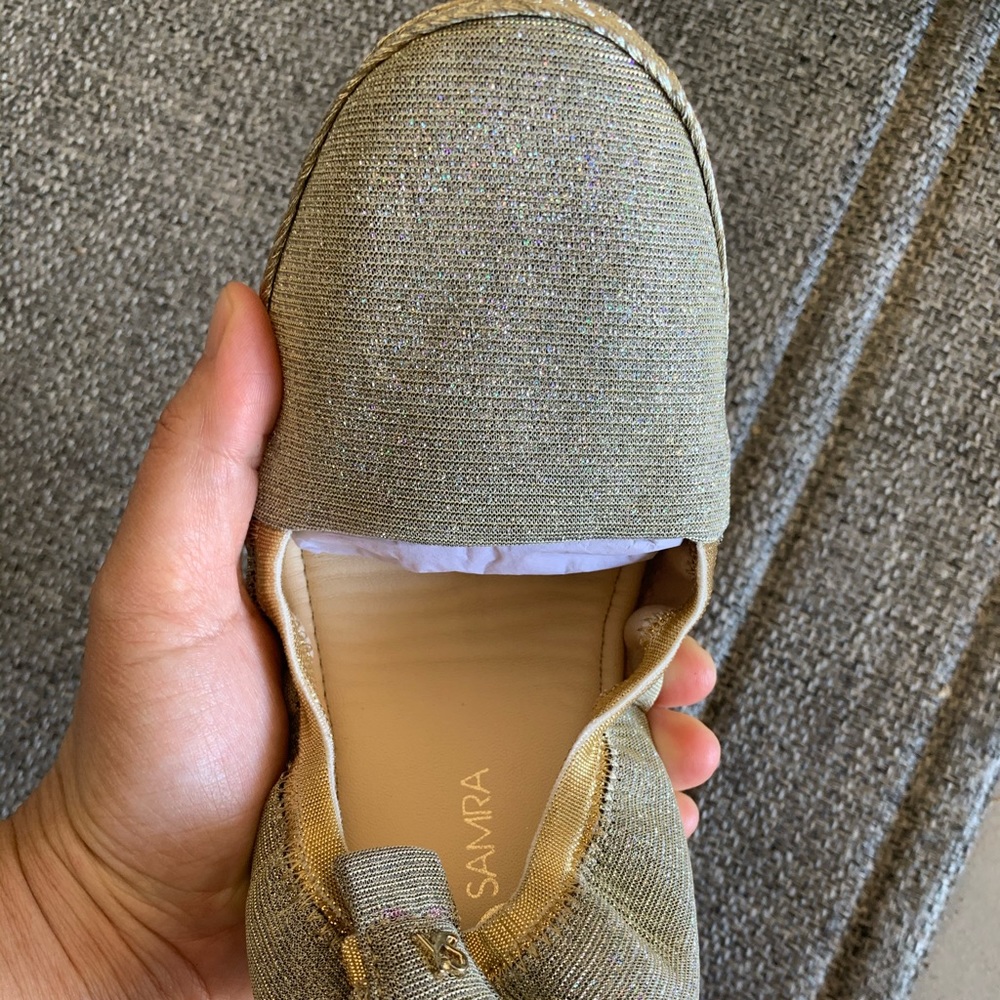 Yosi Samra glitter wrap up shoes